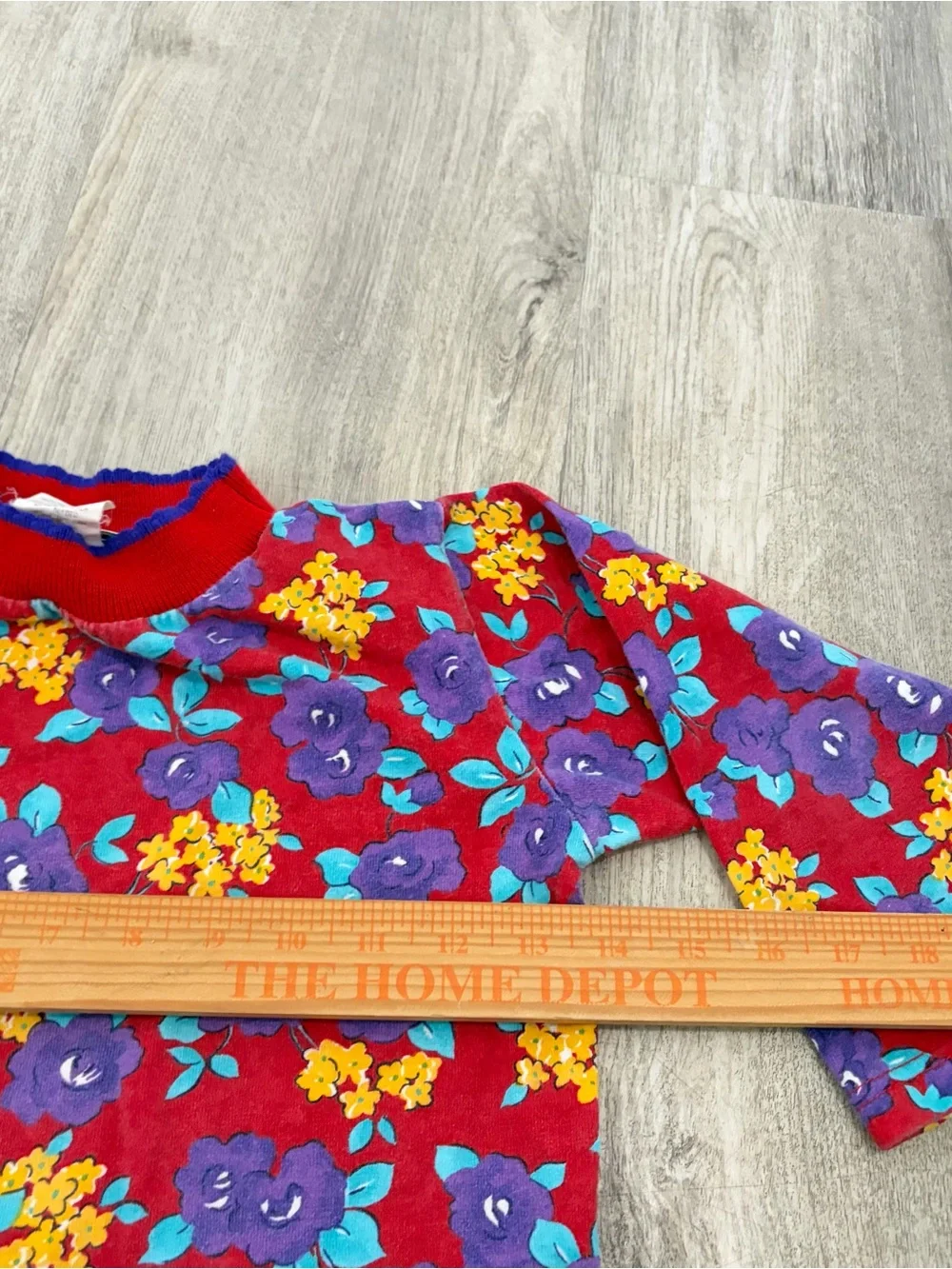 Vintage 90s Girls Floral Mockneck Long Sleeve Shirt Top Red Canoli Size 4